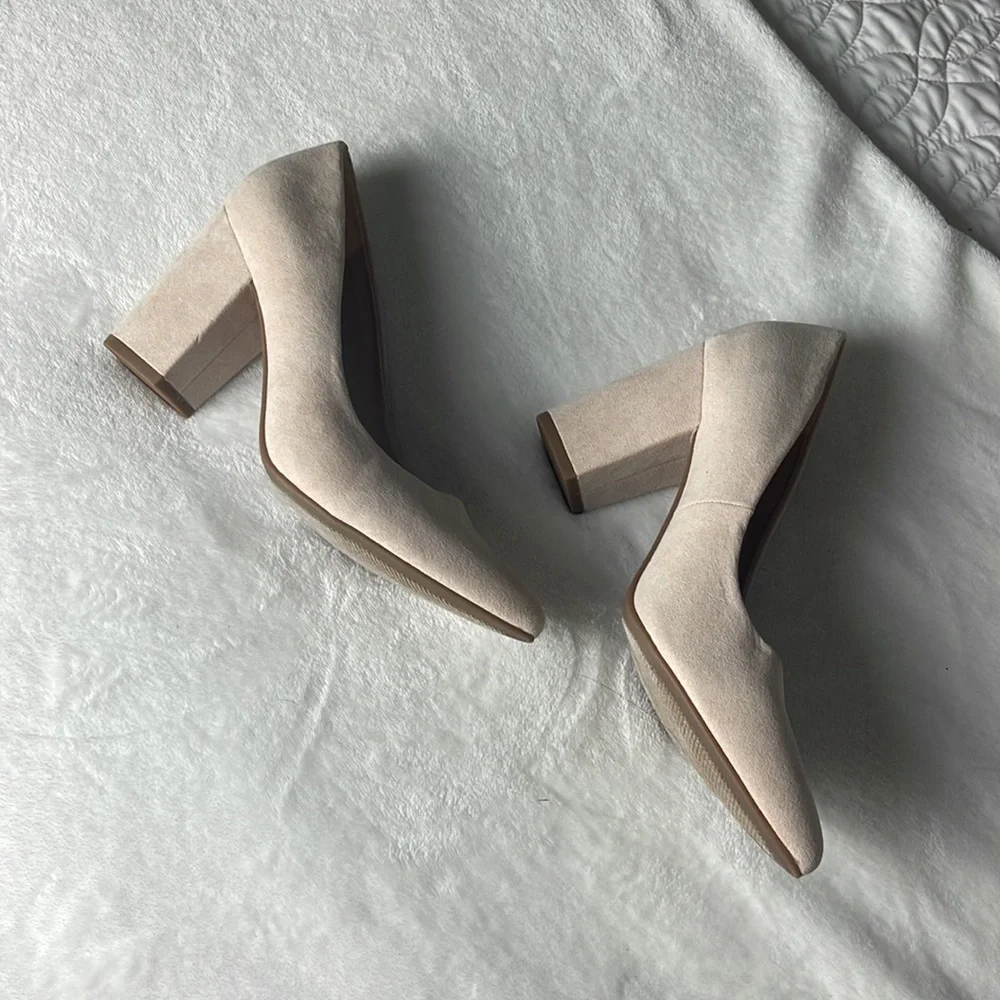 Cream Suede Rampage Heels - Picture 3 of 6